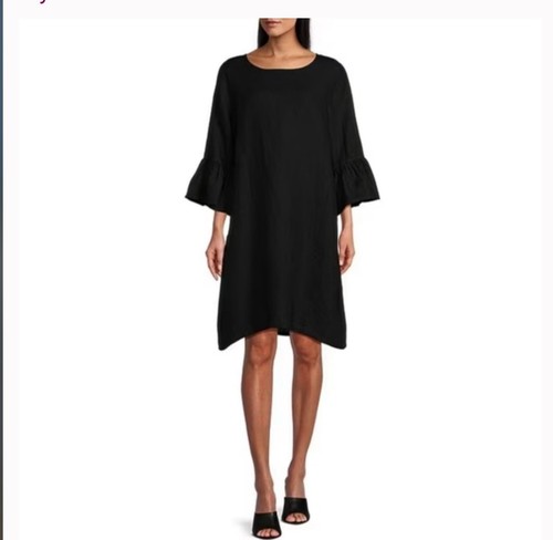 Neu mit Etikett Bryn Walker Phryne Kleid Gr. M in Schwarz Made in USA Leinen Org. 203 $