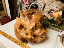 BURL WOOD ROOT TABLE BASE / ROUND / 41 LBS.