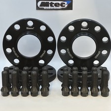 2x 12mm + 2x 15mm BMW Alloy Wheel Spacers Black Bolts  M5 F10 F80 M3 M4 M2 5x120