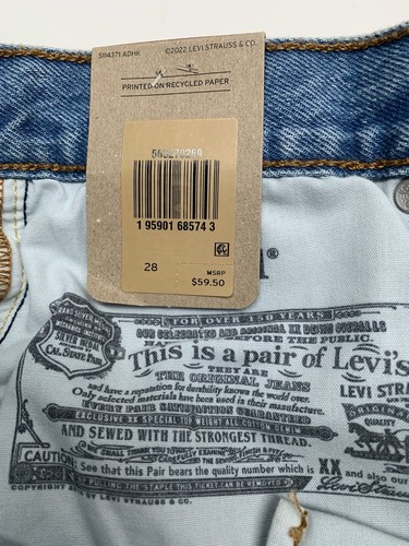 NWT LEVI'S Women 28 High Rise 501 Shorts Jeans Size Button Fly Destroyed - Picture 9 of 9