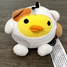 Rilakkuma Kiiroitori Yellow Bird in Spotted Cow Costume Plush 4" 2017