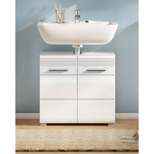 Waschbeckenunterschrank LINUS - weiß Hochglanz - 60 cm - Bild 7 von 9