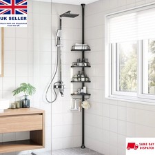 4 Tier Telescopic Bathroom Shower Caddy Wall Corner Shelf Rack Storage Organizer