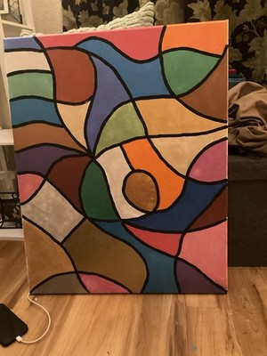 Justoism Custom Painting With Metallic Paint On Canvas