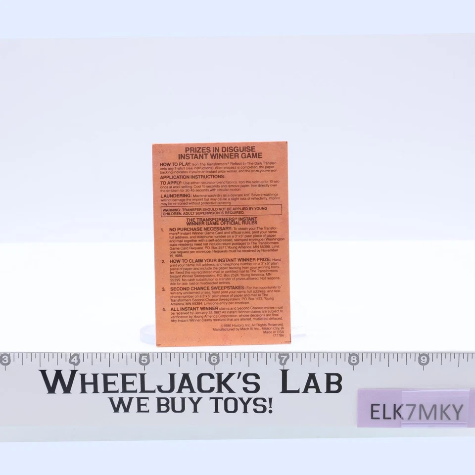 Parche Blitzwing Reflect In the Dark Iron On G1 Transformers 1985 Hasbro Foto 2 de 2