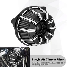 10 Spokes CNC Air Filter Gray Intake For Harley 00-07 Touring Road Electra Glide