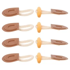 4 Sets PU Horn Toggle Buttons Wooden Closure Buckles for Coat and Jacket