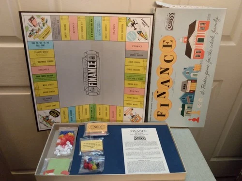Complete Vintage 1962 Parker Brothers FINANCE Business Trading Board Game *PICS*