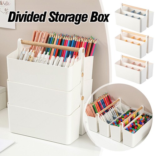 Stationery Pen Compartment Storage Box Wooden Handle Remote Control Storage Box - Bild 2 von 27