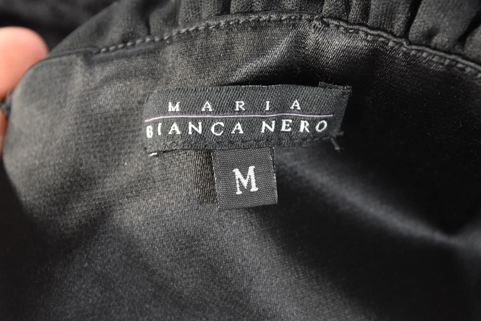 Vestido Maria Bianca Nero Talla M Negro Floral Encaje Funda Debajo de la Rodilla Cóctel Foto 4 de 4