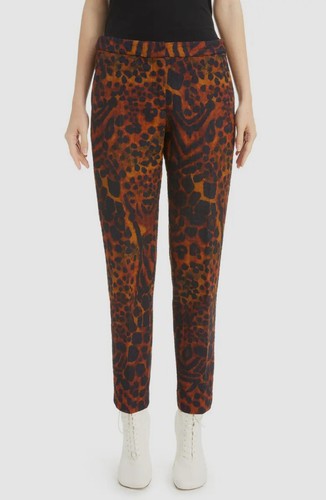 $945 Dries Van Noten Women's Brown Poumas Animal Print Pants Size FR-38 / US-6 - Picture 1 of 4