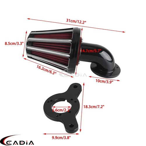 Kit de filtro de filtro de aire cono para Harley Dyna 2000-2017 Softail 2000-2015 Touring - Imagen 2 de 7