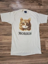 Vintage 80's Morris the Cat T Shirt Large Single Stitch 9 Lives Cat Food Mascot 