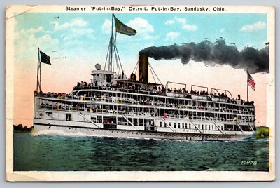 C1915 Steamer ''Fut-In-Bay'' Detroit Put-In-Bay Sandusky OH Postcard