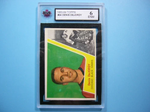 1963/64 TOPPS HOCKEY CARD #24 DENIS DEJORDY KSA 6 EX/NM SHARP!! GLENN HALL 63/64