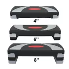 31'' Fitness Aerobic Step Adjust Exercise Stepper With Risers  4" - 6" - 8"