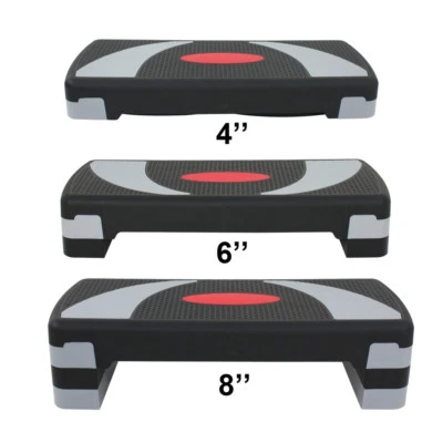 31" Aerobic Schritt Plattform Übung Stepper Workout Schritt verstellbar 4"-6"-8" mit Riser - Bild 1 von 4