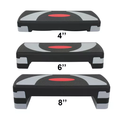 31" Aerobic Step Platform Exercise Stepper Workout Step Adjust 4"-6"-8" w/Risers - Picture 1 of 19