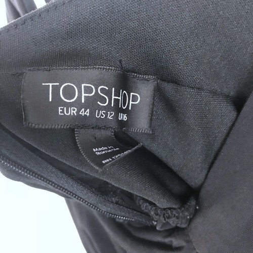 Topshop Women's Size 12 Black Maxi Formal Strappy Keyhole Cutout Dress Side Slit - Picture 2 of 8