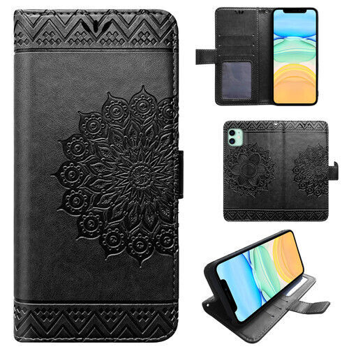 iPhone, Handy Tasche Handyhülle Schutz Hülle Flip Cover Buch Case Etui Mandala - Bild 12 von 54