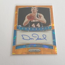 2019-20 Prizm Penmanship Dan Issel Orange Cracked Ice Auto Card - Denver Nuggets