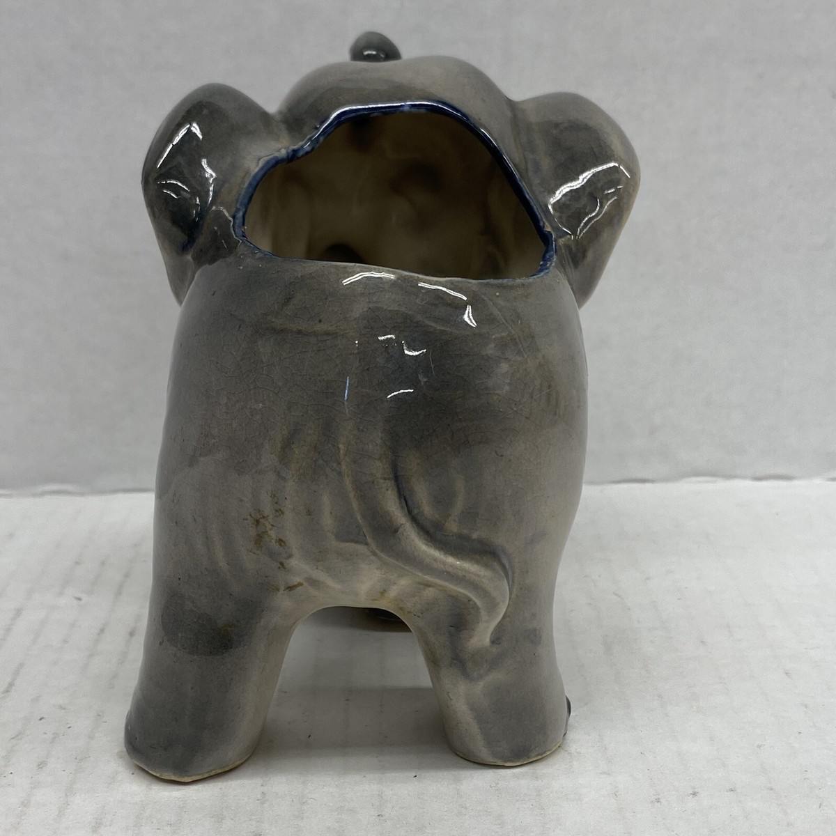 Vintage Elephant Planter Hand Decorated Florart Japan