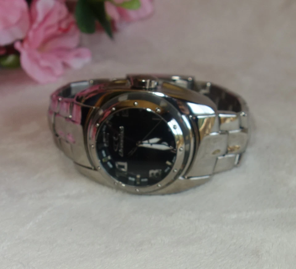 Reloj Chronotech Hombre Esfera Negra Luminoso Acero Inoxidable Fecha Nuevo Foto 2 de 4