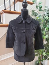 Jordache Women's Black Cotton Single Breasted Long Sleeve Jacket Blazer Size M
