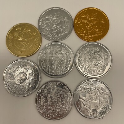 Mardi Gras Doubloons Lot Of 8 Mixed Krews- Caesar Bacchus Babylon 1968-1978