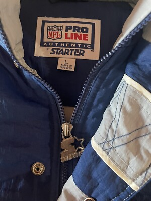 VINTAGE Starter DALLAS COWBOYS NFL Football Hooded Team Puffer