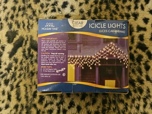 Holiday Time 300 CLEAR Icicle Lights WHITE WIRE Christmas (BRAND NEW) - 第 1/4 張圖片
