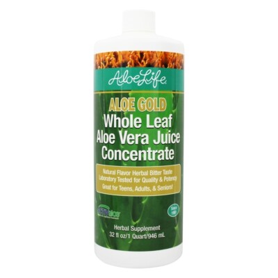Aloe Life Aloe Gold Whole Leaf Juice Concentrate, 32 Ounce