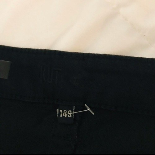 Pantaloni donna Kut from the Kloth neri gamba dritta Petite taglia 14P 14 corti nuovi con etichette - Foto 7 di 9