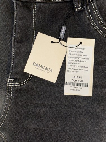 Women's Camii Mia Black Insulated Jeans, W36xL30, NWT - Picture 2 of 6