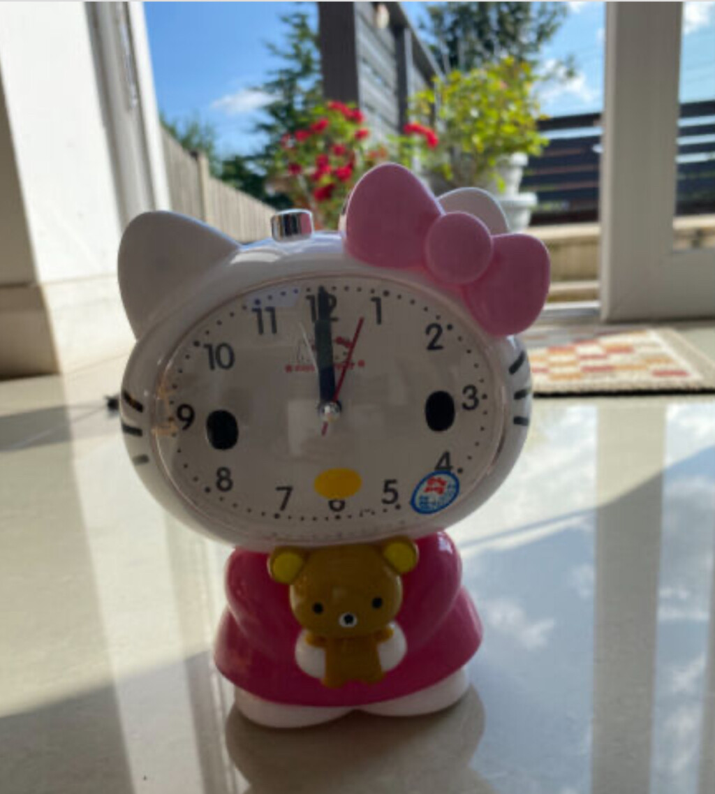 Hello Kitty Alarm Clock Bedroom Night Light Kids Christmas Gift