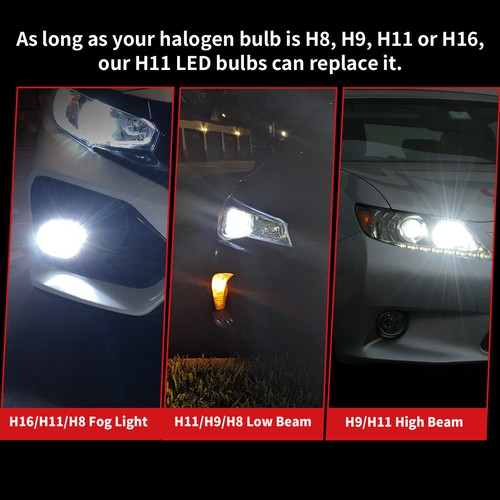 LASFIT H11 H9 H8 LED Headlights Bulb Converion Kit Low Beam 7000LM 6000K LCair - Picture 10 of 10