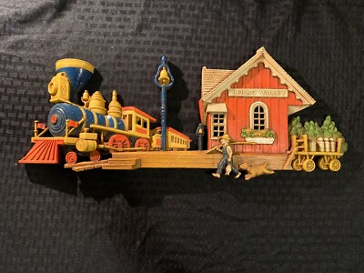 1976 Dart Industries Spring Valley Bahnhof Kunststoff Wandbehang Vintage #7458