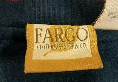 Fargo Clothing Supply Jacket Men's XL, Navy BurgundWool Blend 1/4 Zip Pullover - Picture 5 of 6