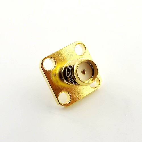 50x SMA Female Chassis Panel Mount 4Hole Flange PTFE Solder RF Connector Adapter - Picture 6 of 7