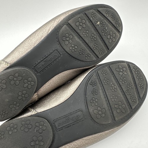 St. Johns Bay Womens Pewter Buckle Loafer-Style Shoes Size 6 With Rubber Sole - Picture 5 of 8