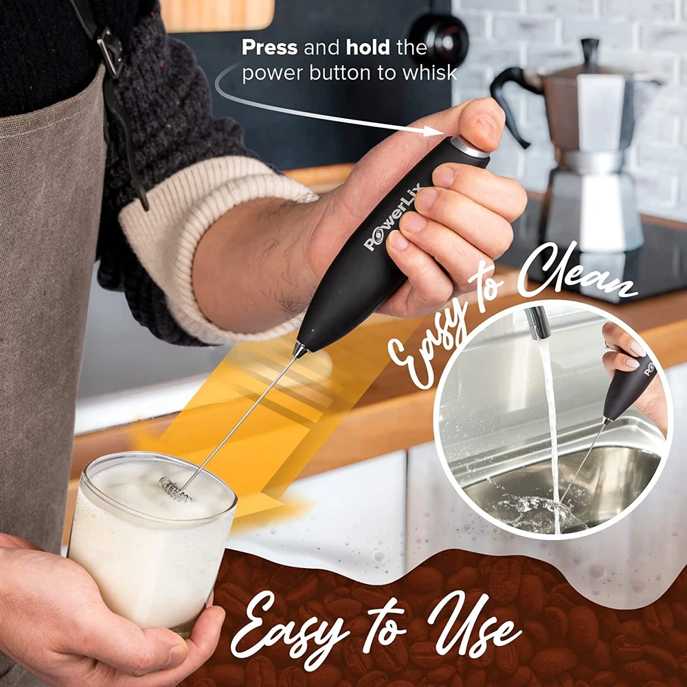 Milk Frother Handheld Battery Operated Electric Whisk Beater Foam Maker for Coff