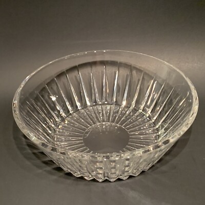 Vintage Val Saint Lambert Crystal Balmoral Round Serving Bowl Made in Belgium 9''