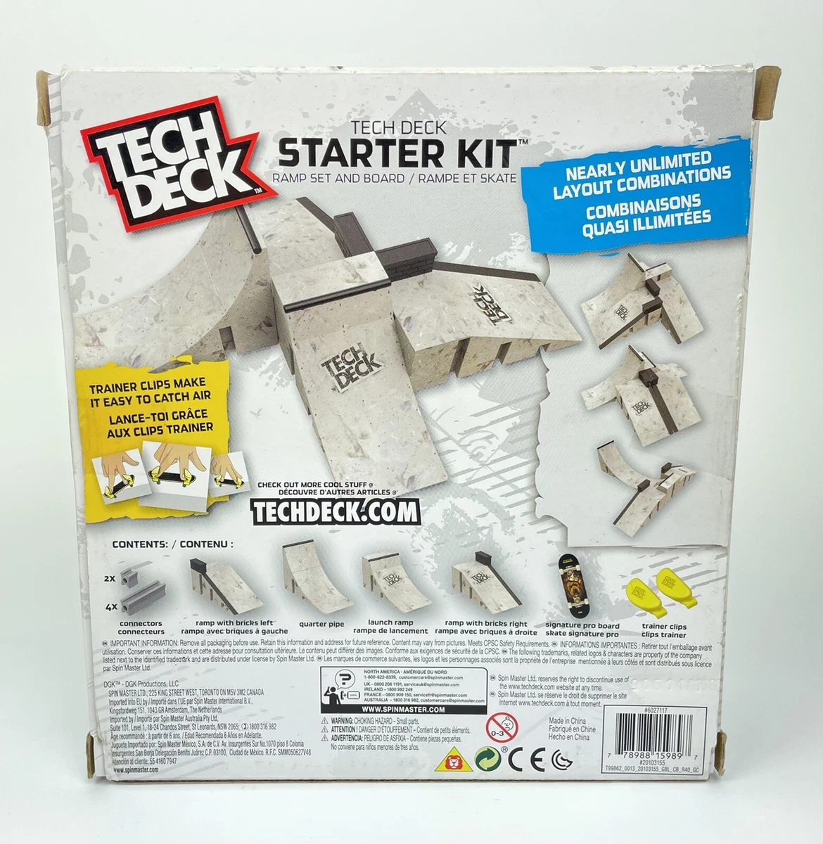 Tech deck starter kit ramp set sales with exclusive board and trainer clips