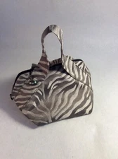 Cute mini cosmetic pouch credit card and currency wallet handmade zebra pattern
