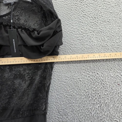Neu mit Etikett BCBG Maxazria Damen Spitzenbody Anzug Large schwarz Beauty Rüschen Langarm - Bild 7 von 12