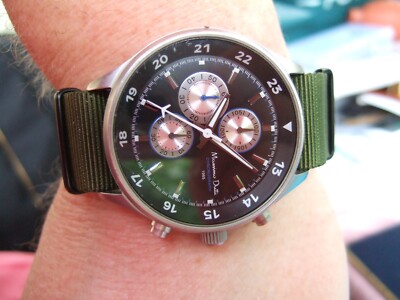 Vintage Men's Massimo Dutti 1658/099/500 Quartz Flieger Pilot Chronograph Watch.