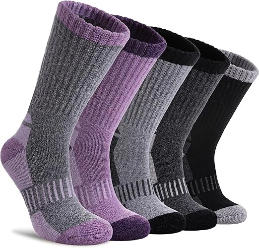 Womens Merino Wool Hiking Socks Thermal Warm Winter Boot Crew Socks Cushion New