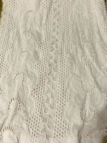 Vtg 80s Leslie Fay Size 12 Boho Style Lined Embroidered White Dress Bell Sleeve - Picture 10 of 11