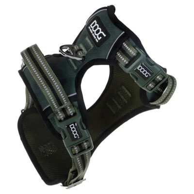 DOOG Hundegeschirr Neotech grün für aktive Hunde, atmungsaktiv & reflektierend