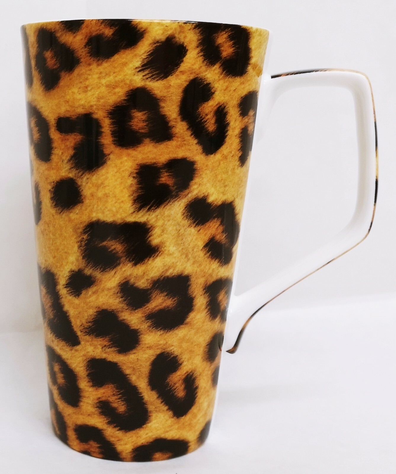 Leopard Brown Animal Print Mug Bone China Large Jumbo 500ml 17oz Latte Cup UK